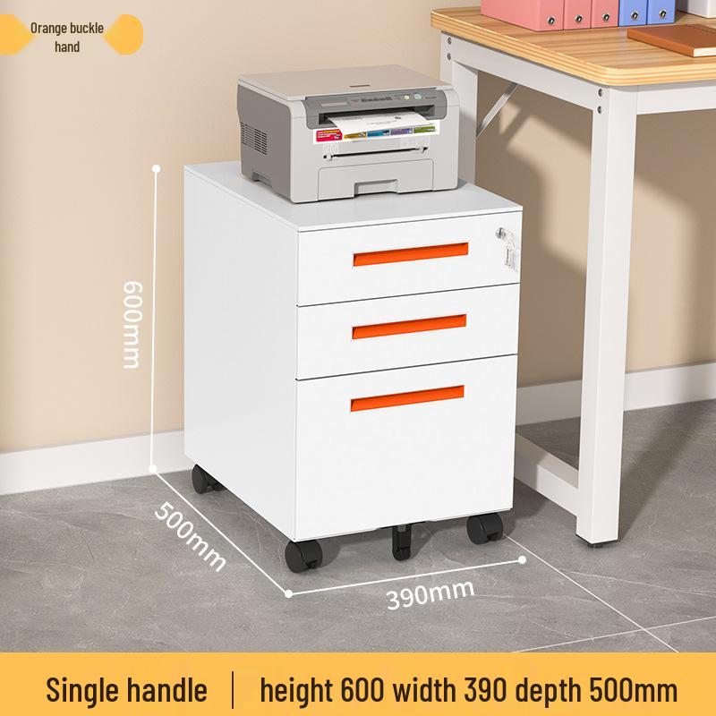 Mobile Filing Cabinet with Three Lockable Drawers for Under Desk Office Storage