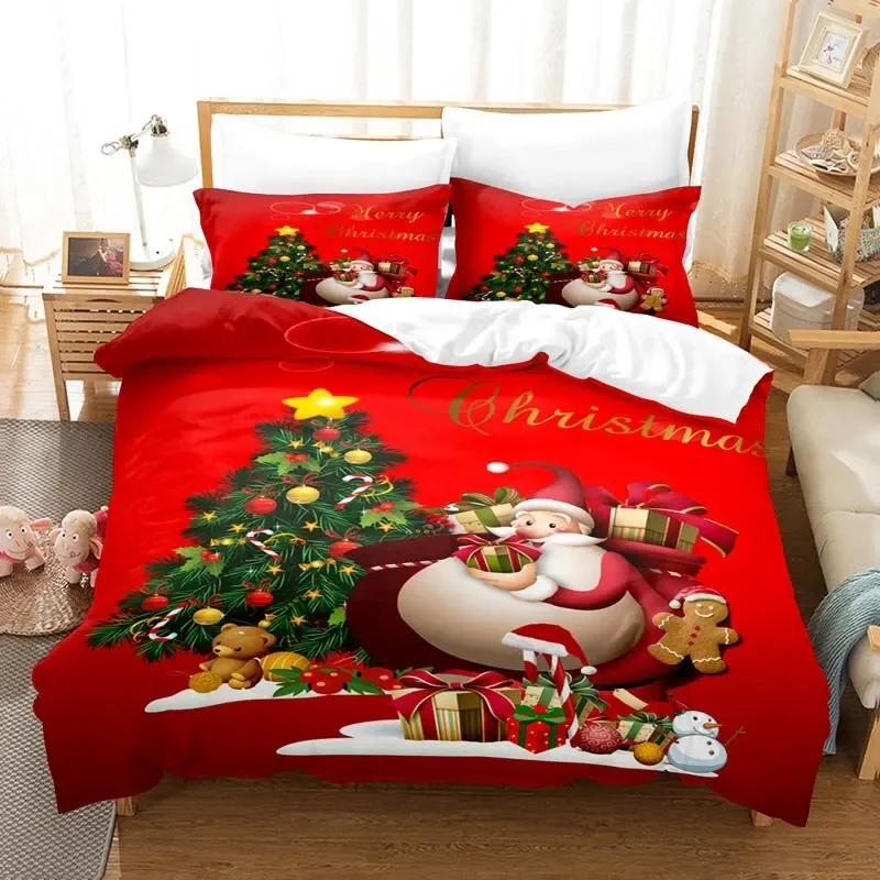 3D Printed Christmas Bedding Set Duvet Cover Bedroom Comforter Covers Single Twin King Size Quilt Cover Home Textile 23Pcs