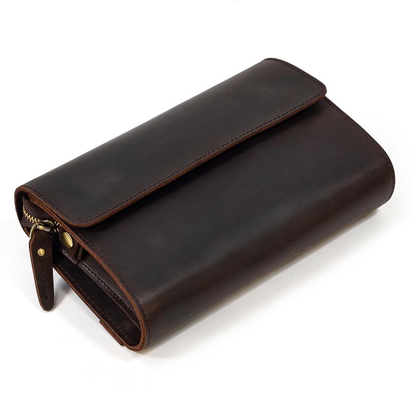 New Fashion Male Clutch Genuine Leather Men's Wallet Long Wallet Brand Cowskin Card Holder Men Hasp Vintage Clutch Wallets