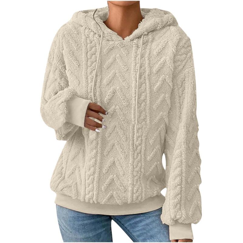IHUASU Women's Fashion Casual Solid Color Print Long Sleeve Hooded Hoodies & Sweatshirts International design