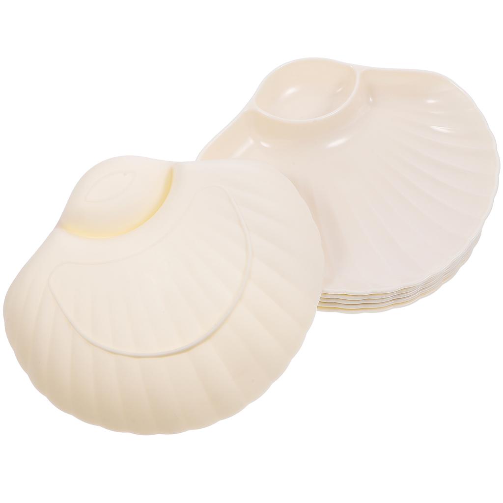 6 Pcs Dumpling Plate Food Plates Fettuccine Pasta Tableware Serving Platter Pp with Sauce Compartment Child Containers for
