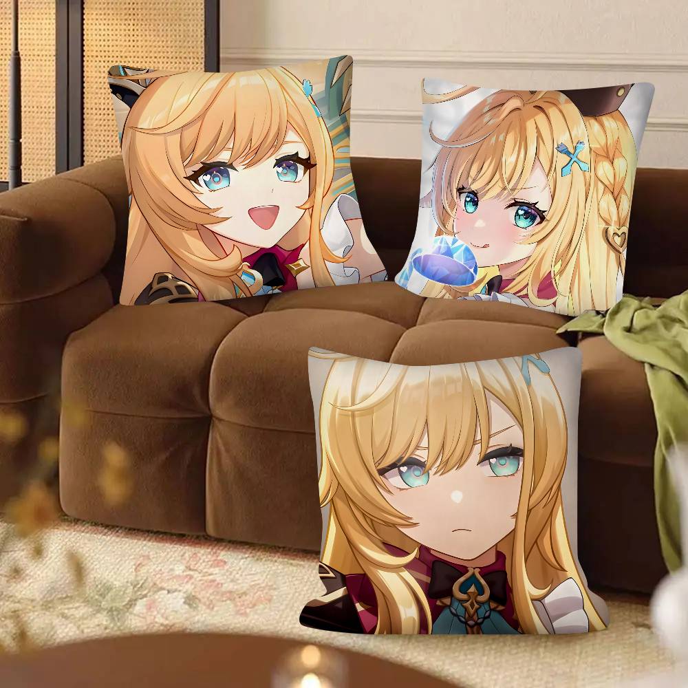 1pc Game Genshin Impact Escoffier Pillow Case Fashion Square Pillowcase Bedroom Sofa Room Ins Decoration Leisure