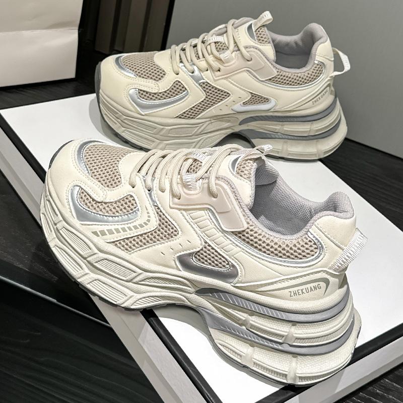 ins new sports student shoes spring and autumn running dad shoes platform height increase casual street shot