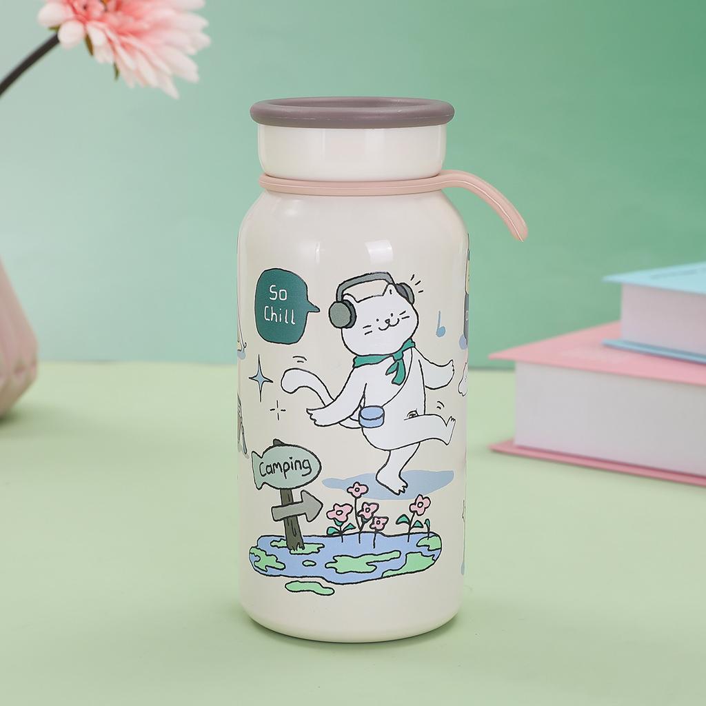 New Cute Cartoon Dog Milk Cup High Appearance Level Girl Stainless Steel Thermos Cup Portable Accompanying Cup
