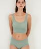 Tieseueichi Comfort Ribbed Bra & Panty Set - Green (1 Bra + 2 Panties)