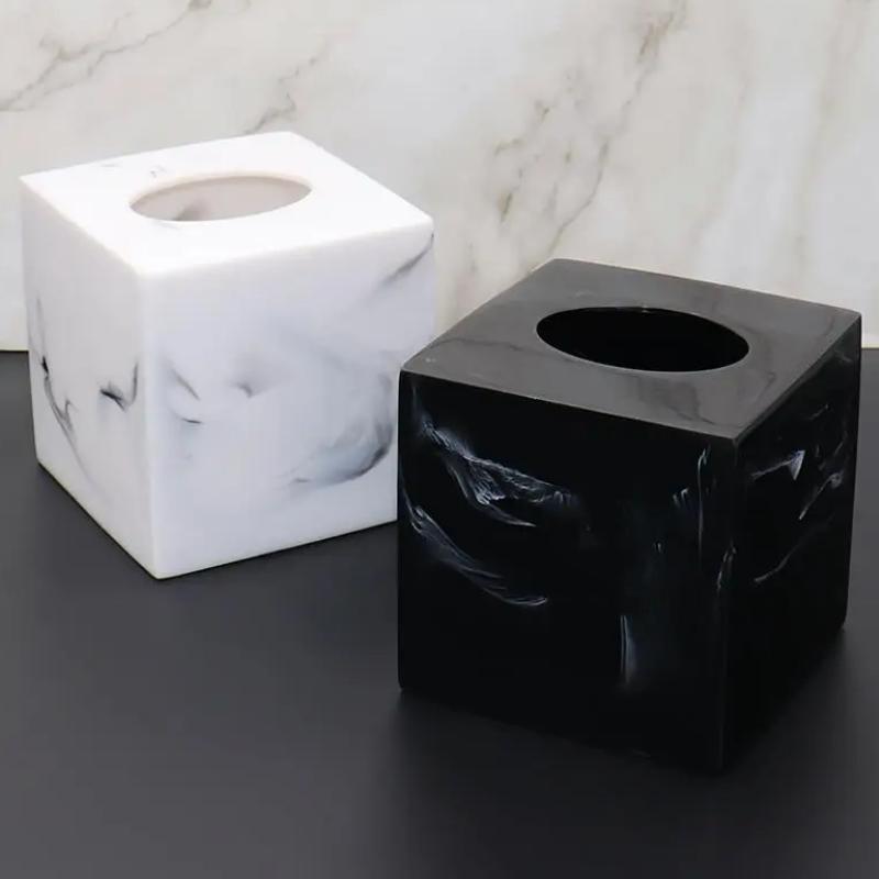 1pc Resin Tissue Box Living Room Desktop Decor Coffee Table Tissue Storage Box Bathroom Decoration Accessories Toilet Utensils