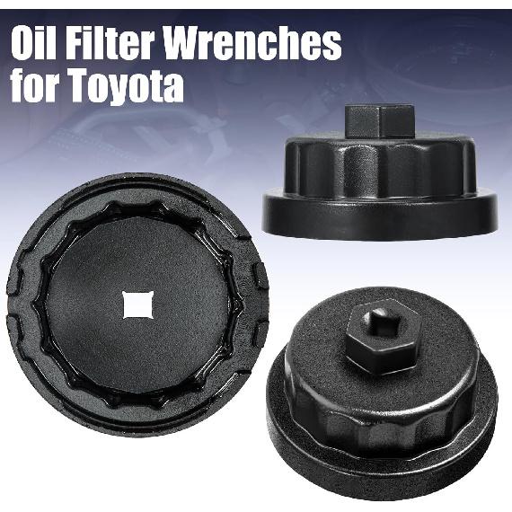 Oil Filter Wrench For Toyota, Lexus, Camry,Oil Filter Removal Tool For Runner, Tundra, Tacoma 2.5-5.7L Engine 64Mm 14 Flutes, Black Oil Filter Tool