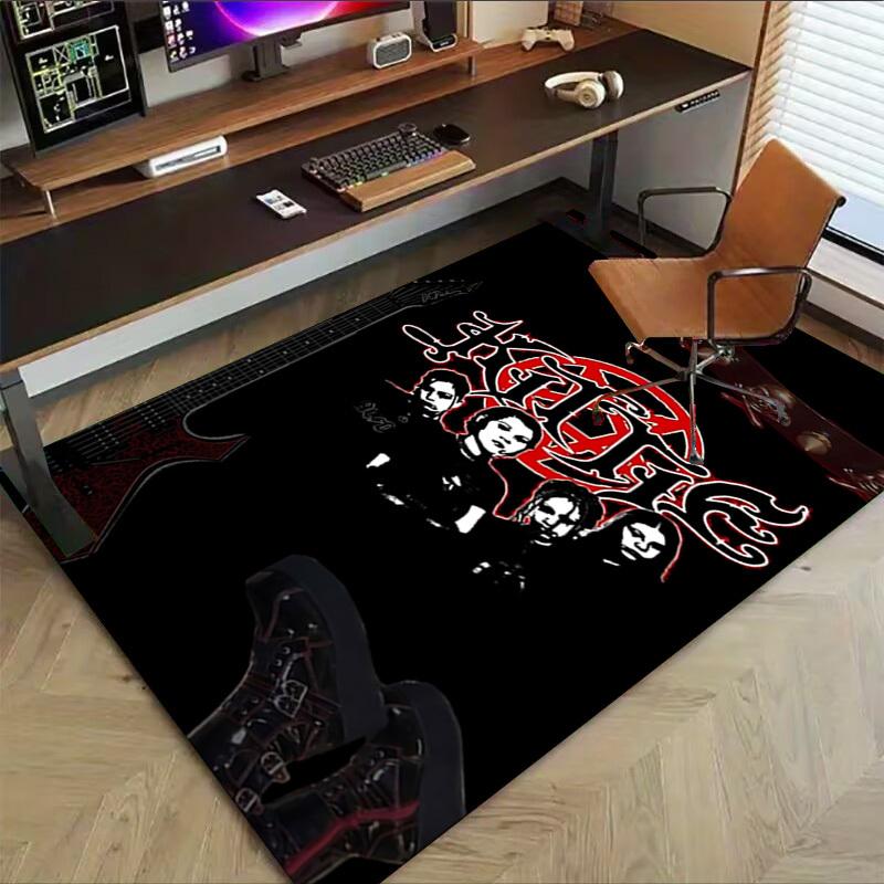 1pc KMFDM Home Office, Durable Polyester Floor Mat with Easy, Office Decor, Urban Style, Nonslip Backing, Highquality Fabric