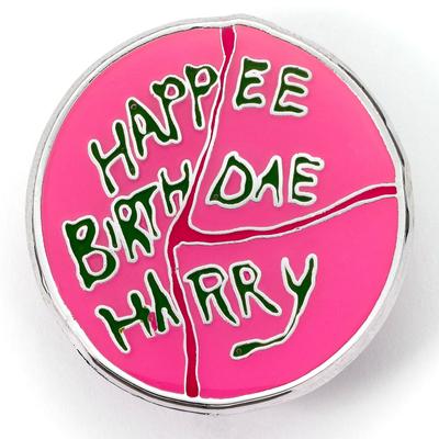 Happee Birthdae Harry Cake Pin Badge