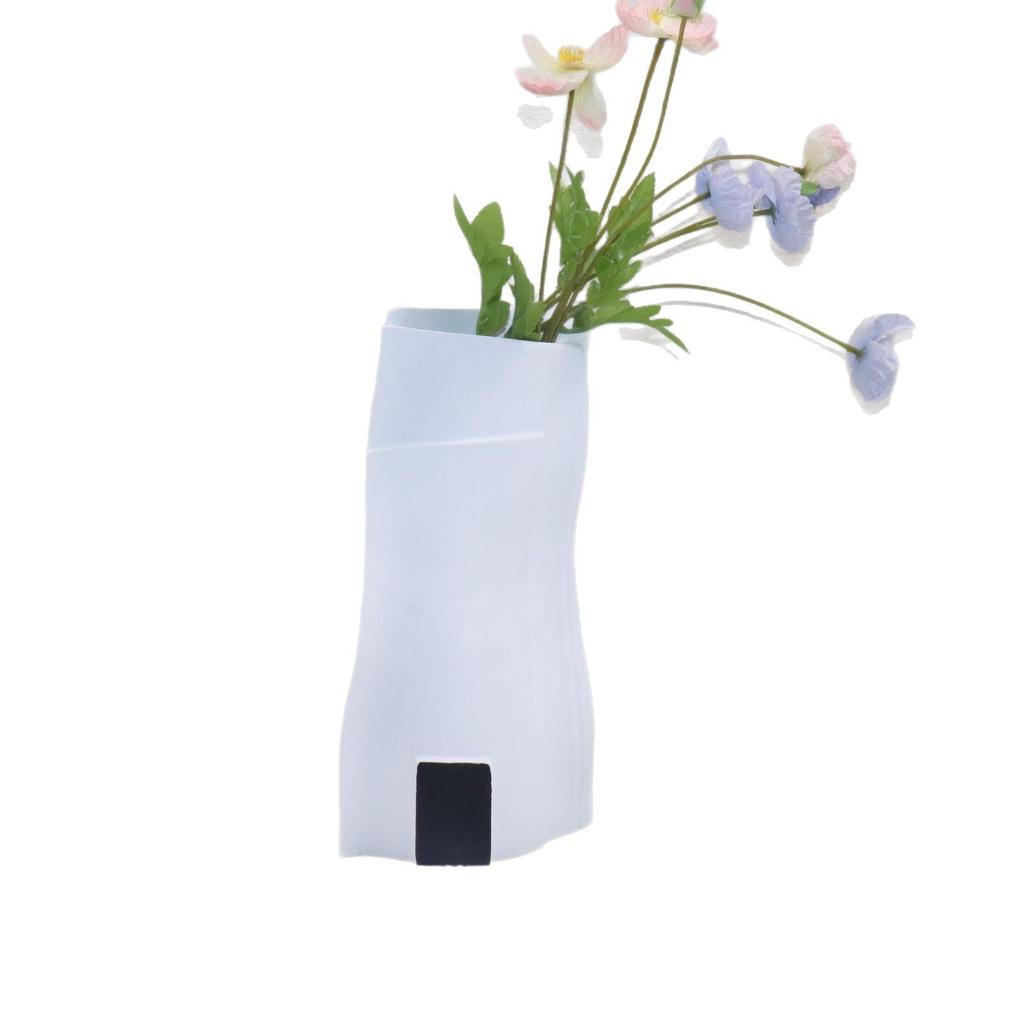 Contemporary Black & White Geometric Resin Vase for Home or Office Decor