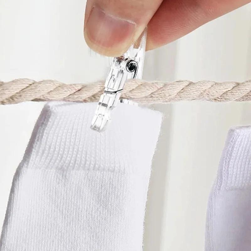 50pcs Plastic Mini Photo Clip Transparent Spring Hanging Clip DIY Wedding Party Wall Home Decoration Photo Clip Socks Clips