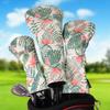 Hawaiian Style Soft PU Leather Printing Golf Club Headcover 3pcs Set Bundled Driver Fairway Wood Hybrid Covers 5