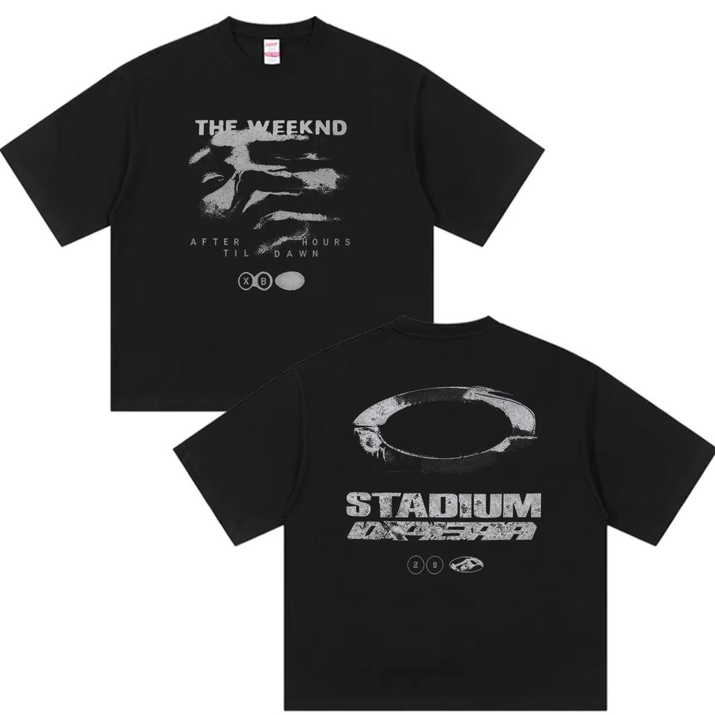 The Weeknd After Hours Til Dawn World Tour Tshirt XO Logo Front Back Print Vintage Music Fan Merch Casual Oversized Tee