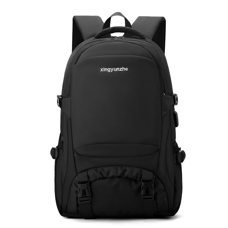 Расширяемый Рюкзак Большой Вместимости Мужской Дорожный Компьютерный Повседневный Сумка Бизнес Многофункциональный Наружный Багаж чёрный