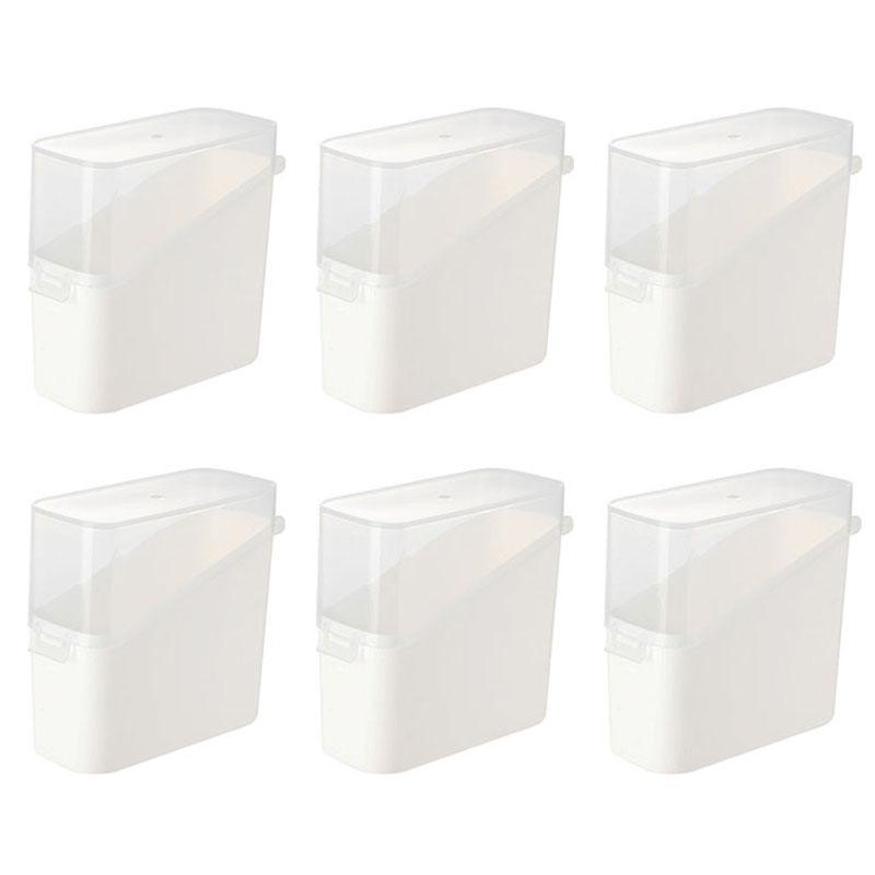 Clear Plastic Refrigerator Storage Box with Hinged Lid and Latch, Refrigerator Side Door Storage Box, Portioned Cheese Slice Box