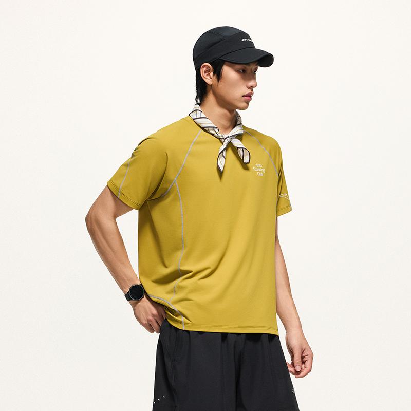 Anta Short Sleeve Knitted T-Shirt Summer Tee Men tops Durian-Green 952625103-4