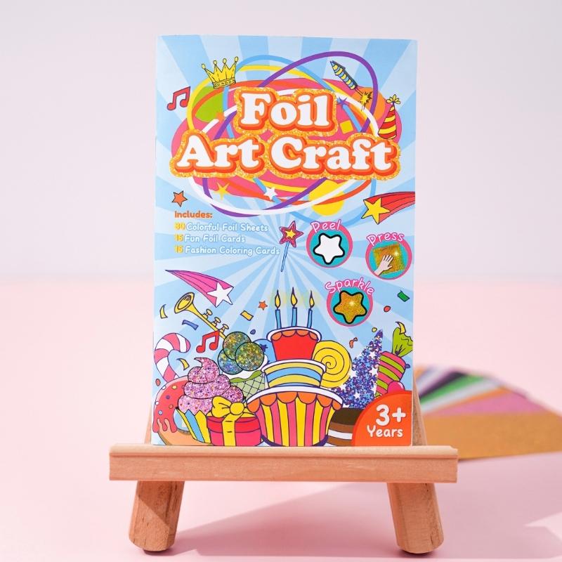 Birthday Theme Coloring Book Painting Book Foil Art Craft Set Graffiti Picture Drawing Book for Creative Painting