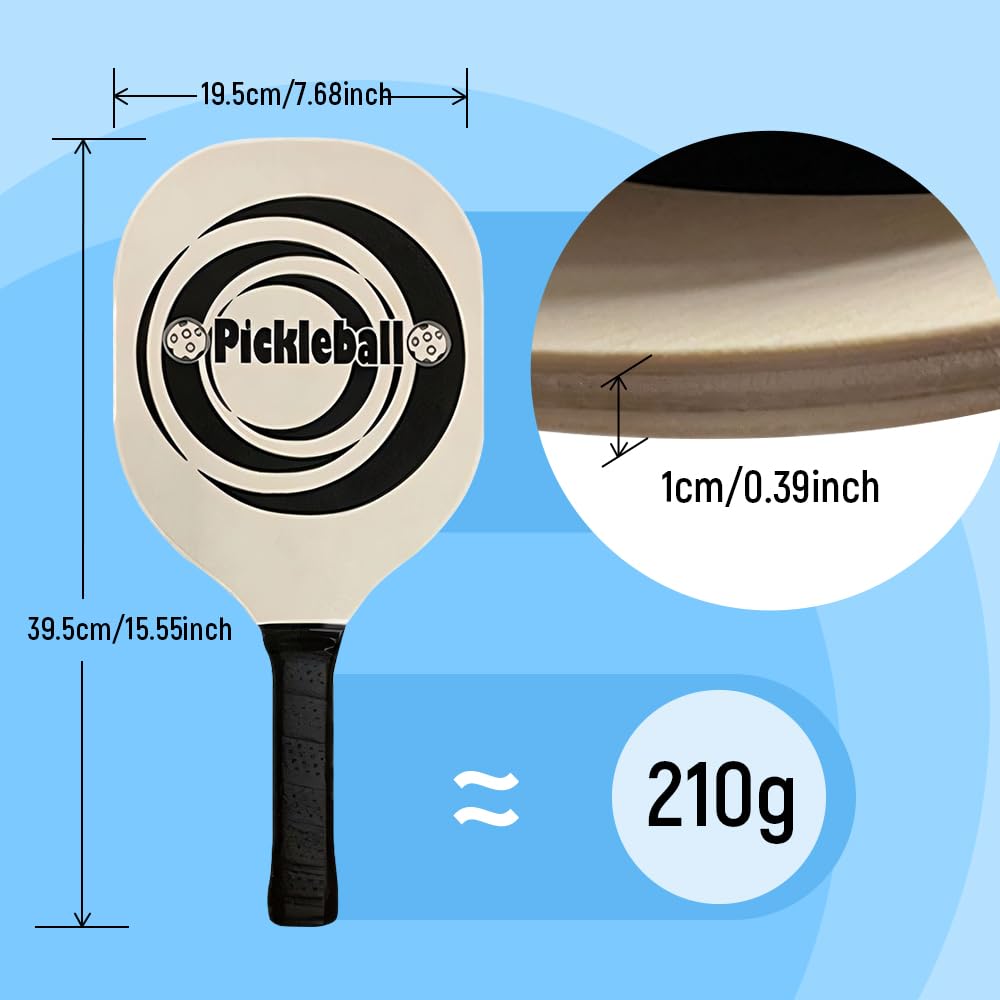 Dickly Professional Pickleball Paddle Set Lightweight Wooden Training Paddle with Gift Packaging