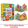 First 100 English Words Cardboard Book Language Learning Aids Vocabulary Building Bedtime Reading for Preschool