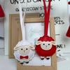 Lightweight Sheep Keychain PU Leather Bag Charm Kawaii Lamb Keyring  Women