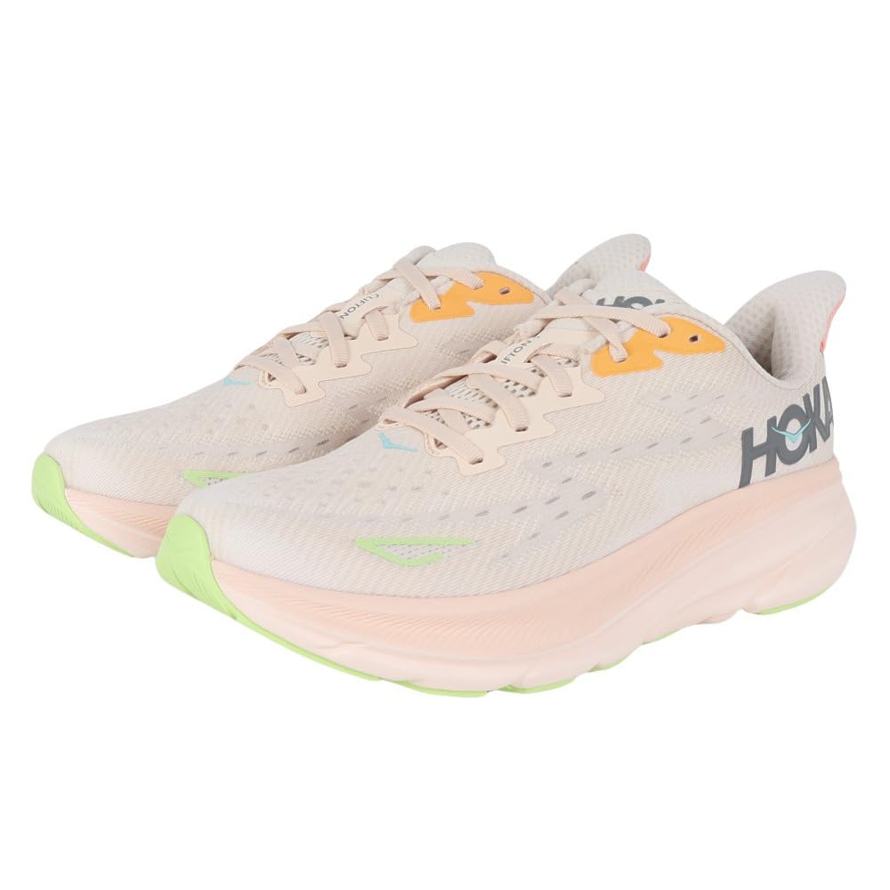 

HOKA ONE ONE CLIFTON 9 Running Size Women s Shoes, Vanilla/Astral, 25.0cm