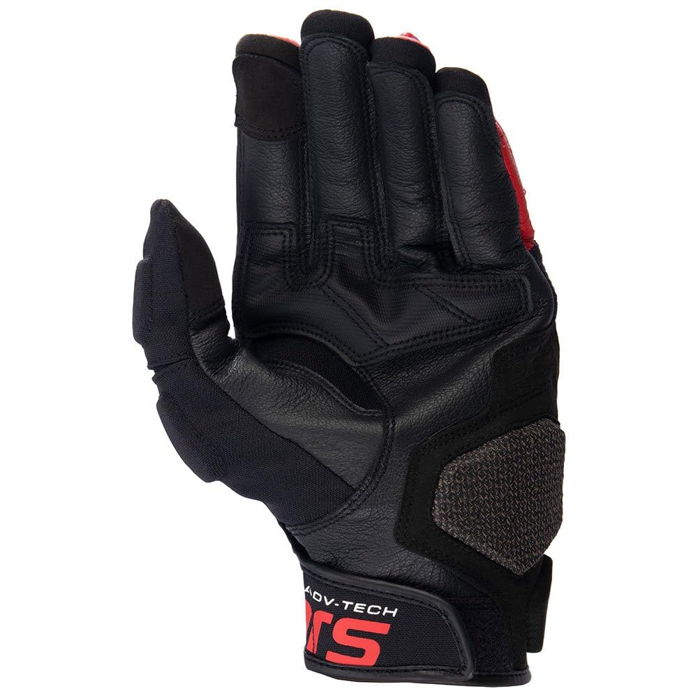 Alpinestars HALO Leather Motorcycle Red Gloves, Black/White/Bright (Size M)