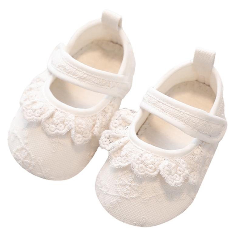

Flexible Scientific Walking Aid Soft Cotton Mesh Lined Slip Resistant Baby Floor Shoes with Easy Hook Loop Closure M белый