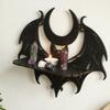 Halloween Wooden Cutout Bat Crystal Wall Shelf Modern Home Bedroom Decor