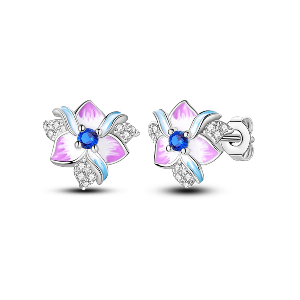 Orstarry S925 Silver Earring Exquisite Floral Ear Stud Flower Earrings Fashion Jewelry For Women Birthday Gift