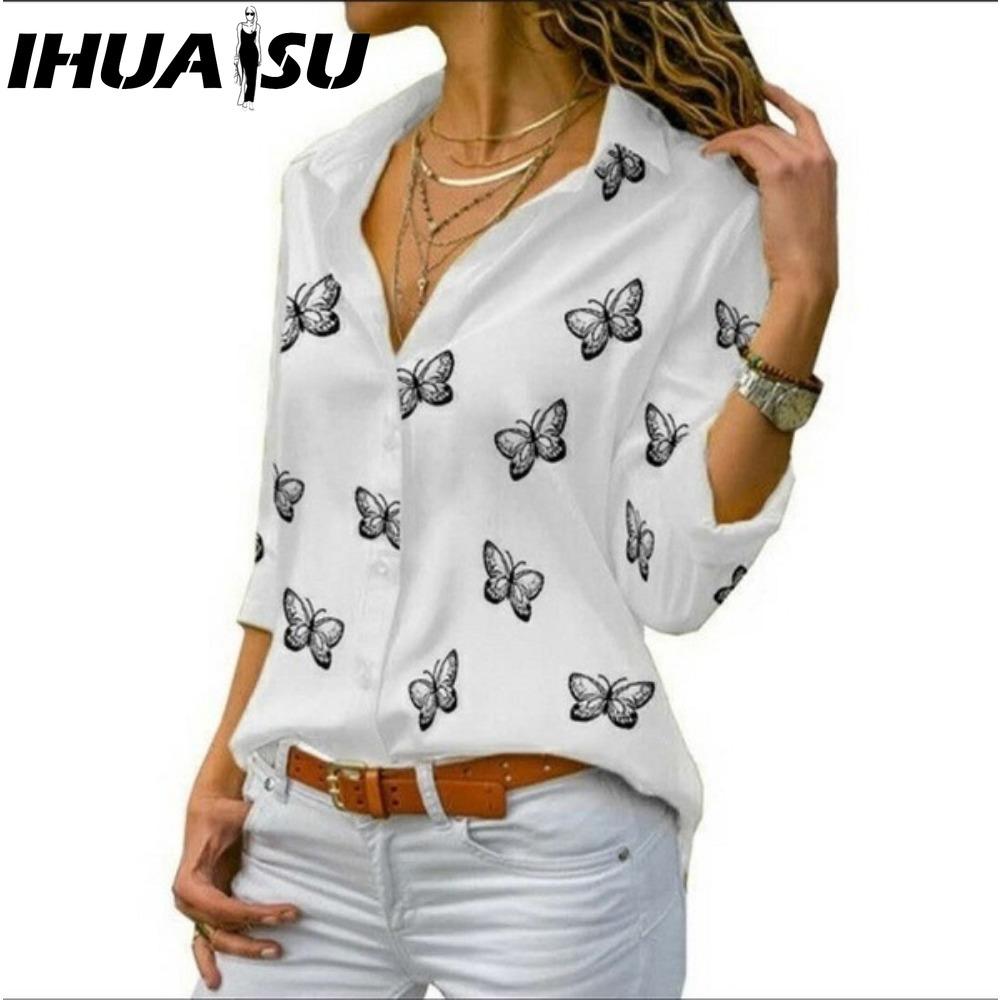 IHUASU Women's Fashion Casual  Long Sleeve POLO Neck Blouses & Shirts