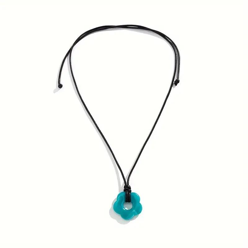 

1pc Floral Necklace Acrylic Flower Pendant Neckchain Fashion Jewelry Gift for Women