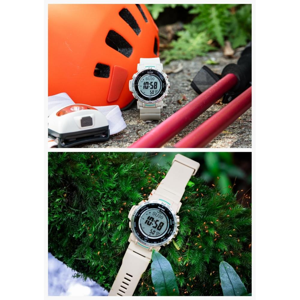 [Casio] Zegarek Protrek [Radio Solar Biomass Plastic PRW-35-7JF męski beżowy