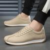 Leisure Running Summer Fashion Anti Slip Mountaineering PU Leather Sports Shoes Tennis Trend  Hot Selling Men White Flat Shoes