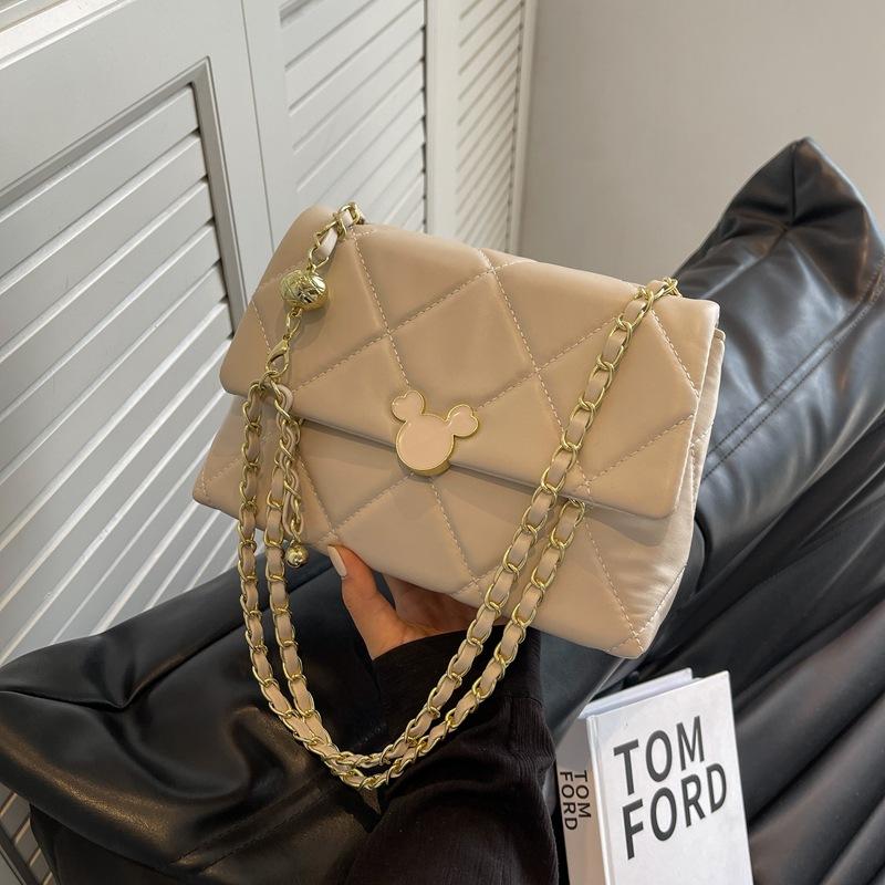 Rhombus Chain Bag Women's Summer New Trendy Fashion Versatile High-end Single Shoulder Crossbody Small Square Bag