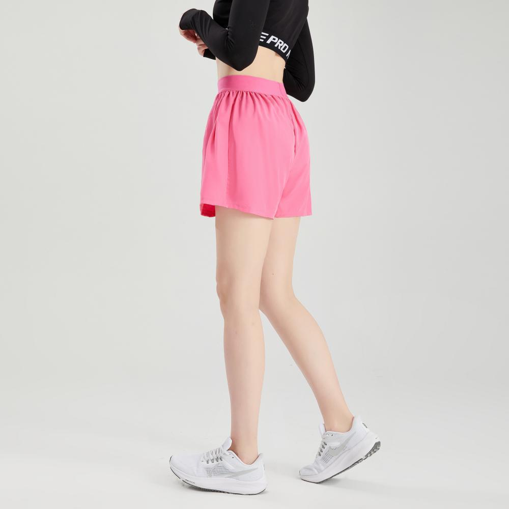 Women's Quick-Dry High Waist Running Shorts - Anti-Exposure, Fake Two-Piece Design with Inner Lining