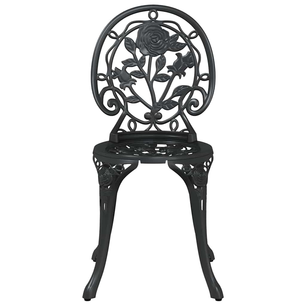 Garden Bistro Set 3 pcs Black Aluminum