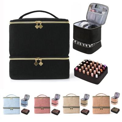 30Grids Nail Polish Storage Bag Essential Oil Case Portable Cosmetic Large Handbag Organizer with Handle for Travel for Women