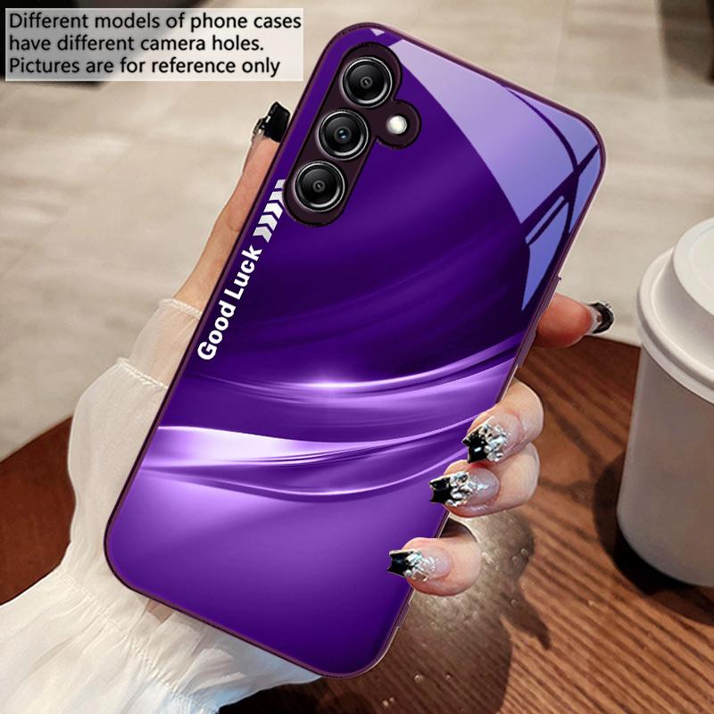Lucky Gradient Ripple For Samsung Galaxy A14 4G 20 30 52 20S 21S 22 32 33 34 42 50 51 53 54 70 71 72 73 5G Glass Phone Case
