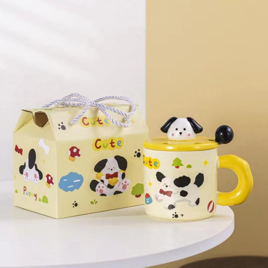 Creative Cute Puppy Ceramic Mug Cartoon Good Looking Coffee Cup Gift Box Souvenir Couple Birthday Gift