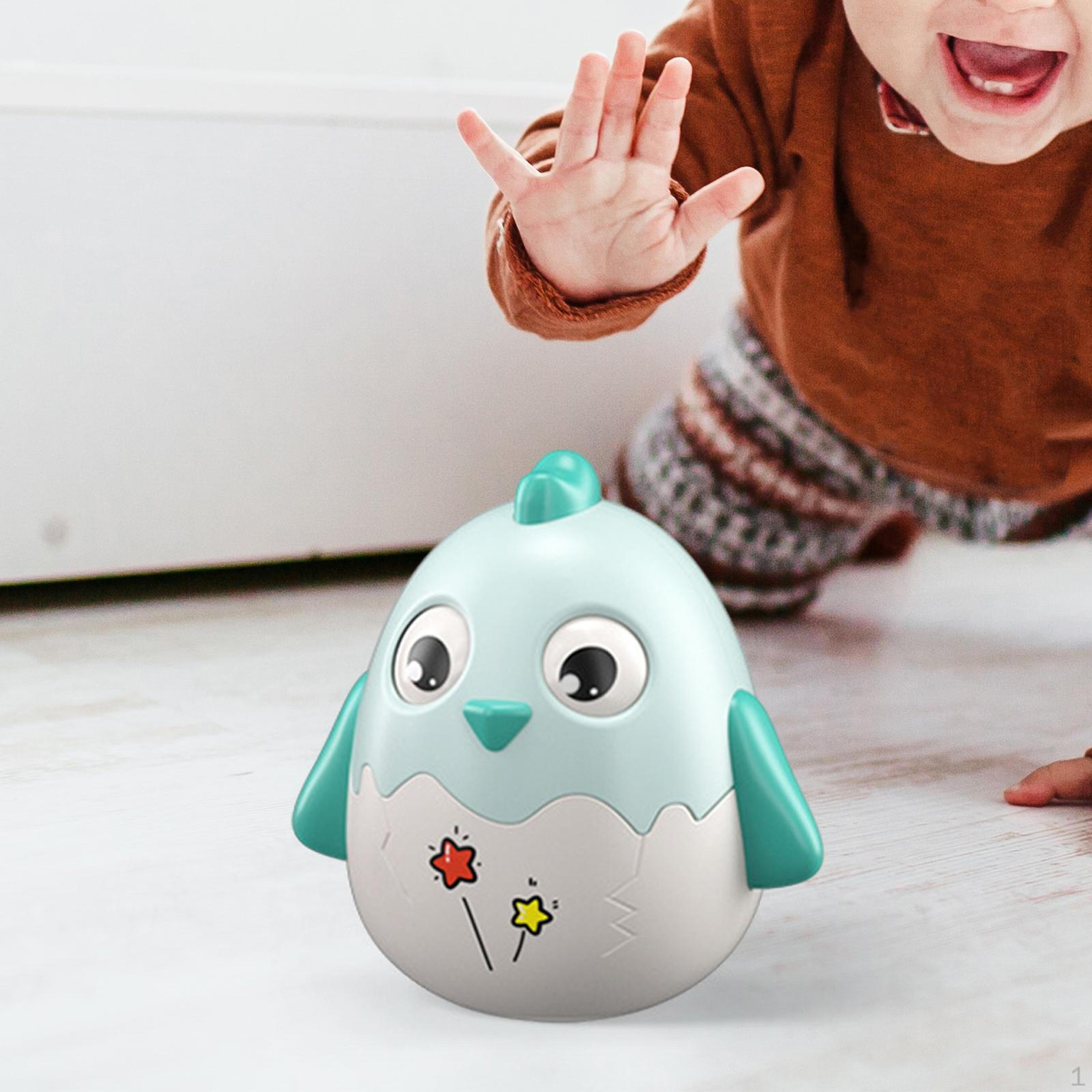 Игрушка-курица-неваляшка Игрушка-цыпленок, Музыкальная кукла, Ползающая, Покачивающаяся для младенцев синий