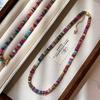 Minar Bohemia Candy Color Natural Stone Beads Beaded Necklace for Women Real Gold Plated Brass Strand Chokers