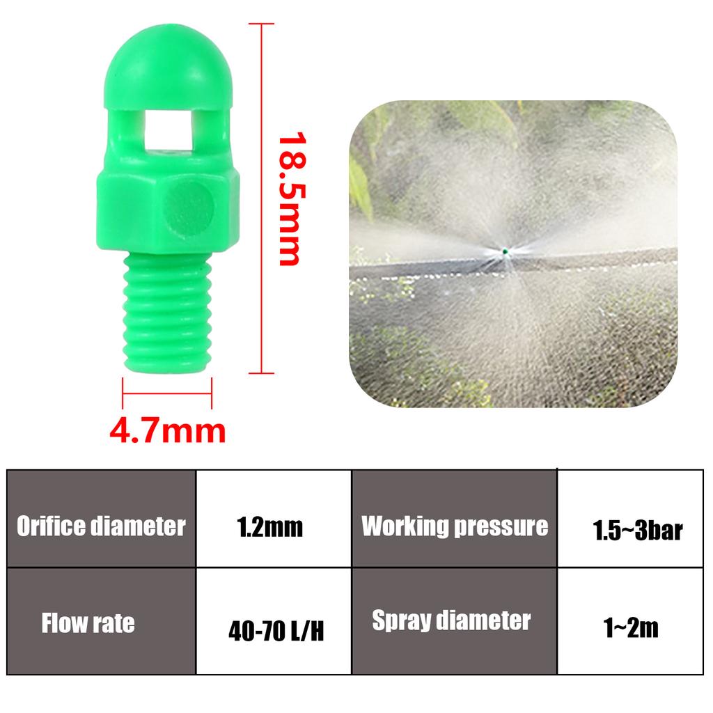 100Pcs Refraction Nozzle Garden Greenhouse Drip Irrigation Water Pipe Sprinkler Threaded Barbed Atomized Sprayer Watering Nozzle
