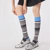 Autumn/Winter Women's Knee And Calf Mid Length Socks Retro Colorful Horizontal Stripes Leg College Style Pure Cotton Stockings