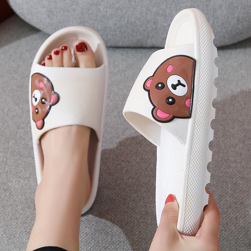 Thick-soled slippers Sweet and cute wind bear home slippers Household summer cool slippers