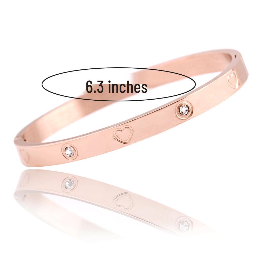 Stylish Zirconia Open Cuff Bracelet - 4MM/6MM Stainless Steel Couple Design