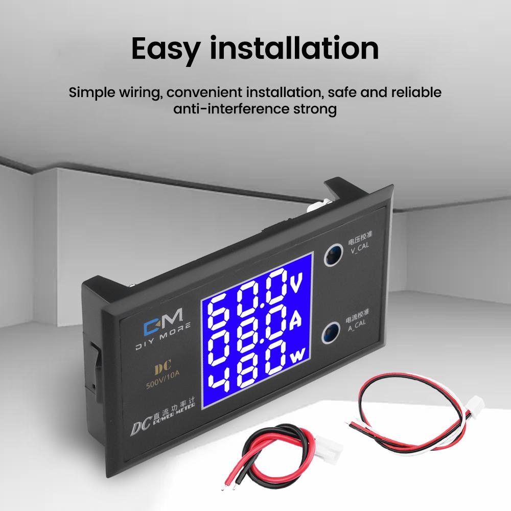 DC 0-50V 0-100V 0-500V 5A 10A LCD Digital Voltmeter Ammeter Wattmeter Current Energy Meter Detector Tester for Electrician Tool