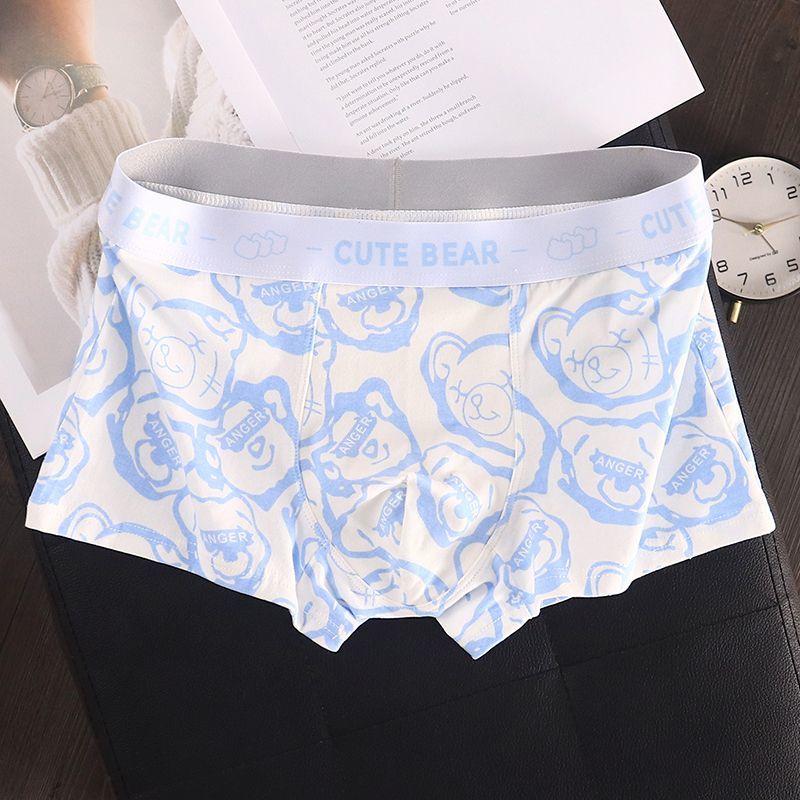 Baumwolle Herren Unterwäsche Antibakteriell Atmungsaktiv Bequem Trend Herren Vierkant Hose Mittelhoch geschnittene Boxershorts