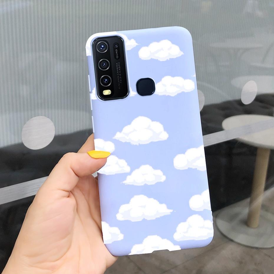 Fashion Cute Flower Milk Silicone Case For Vivo Y30 1938 Y50 1935 Black Soft TPU Phone Cover For Vivo Y 30 50 Y30 2020 Back Case
