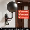 Heavy-Duty Motorcycle Football Helmet Rack with Hooks Space-Saving Garage Home or Office Organizer Pre-Drilled Installation Sturdy Construction