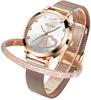 OLEVS Japanese Quartz Rose Gold with a Simple Stainless Steel Stylish Watch with 30M Water Popular Pink Gold Watch and Bracelet Perfect As a Day Gift